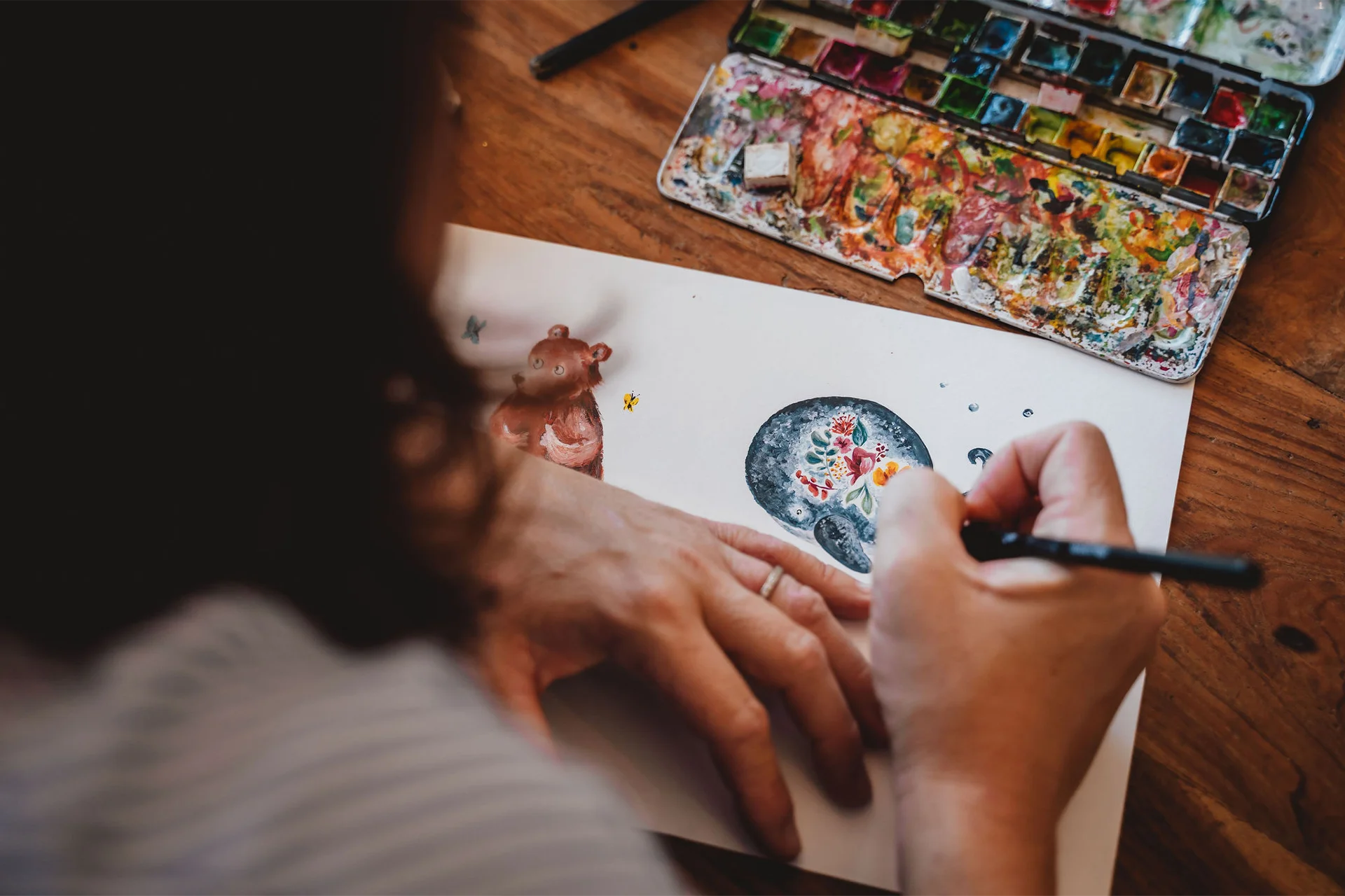 illustration aquarelle à la main