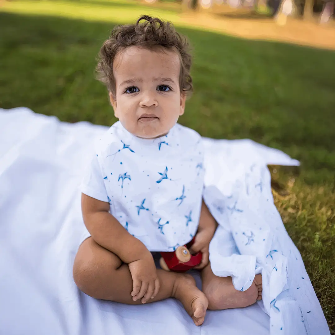 Bavoir et Linge bébé Motif Paille en queue