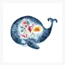 Affiche - La Baleine et les Fleurs