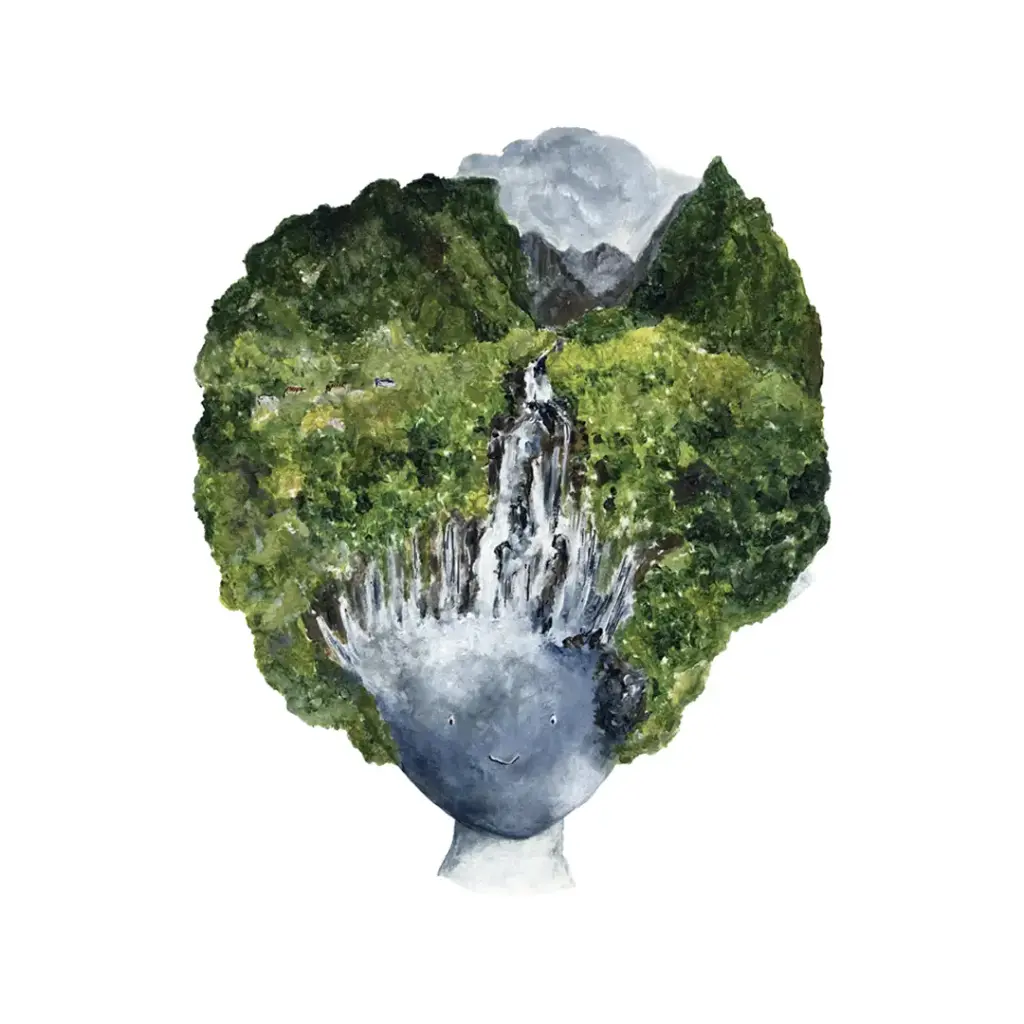 [5989] Affiche Cascade Grand Galet Apres Un Cyclone