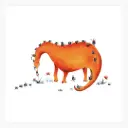 Affiche Dino Orange