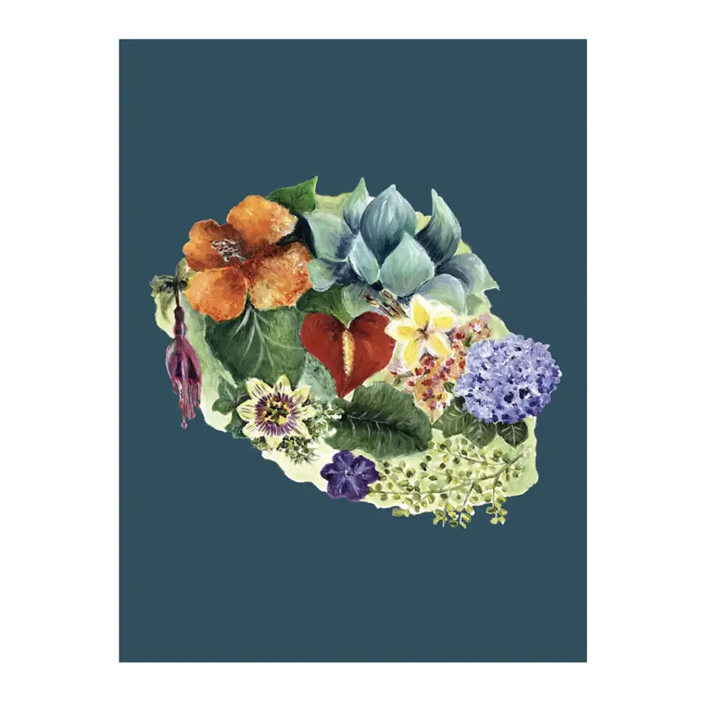 Affiche L'Ile Aux Fleurs Sur Fond Bleu