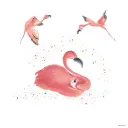 Affiche La Famille Flamants Roses