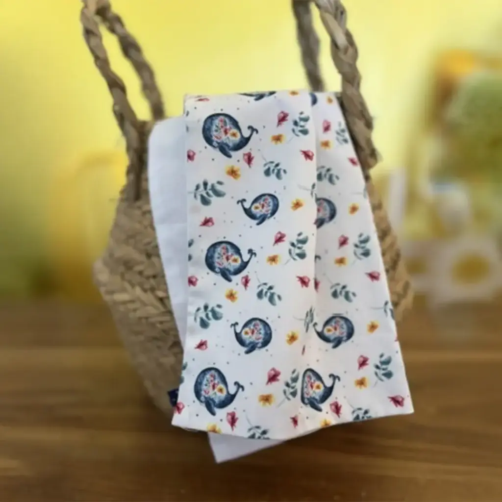 Bavoir École Maternelle - La Baleine et les Fleurs