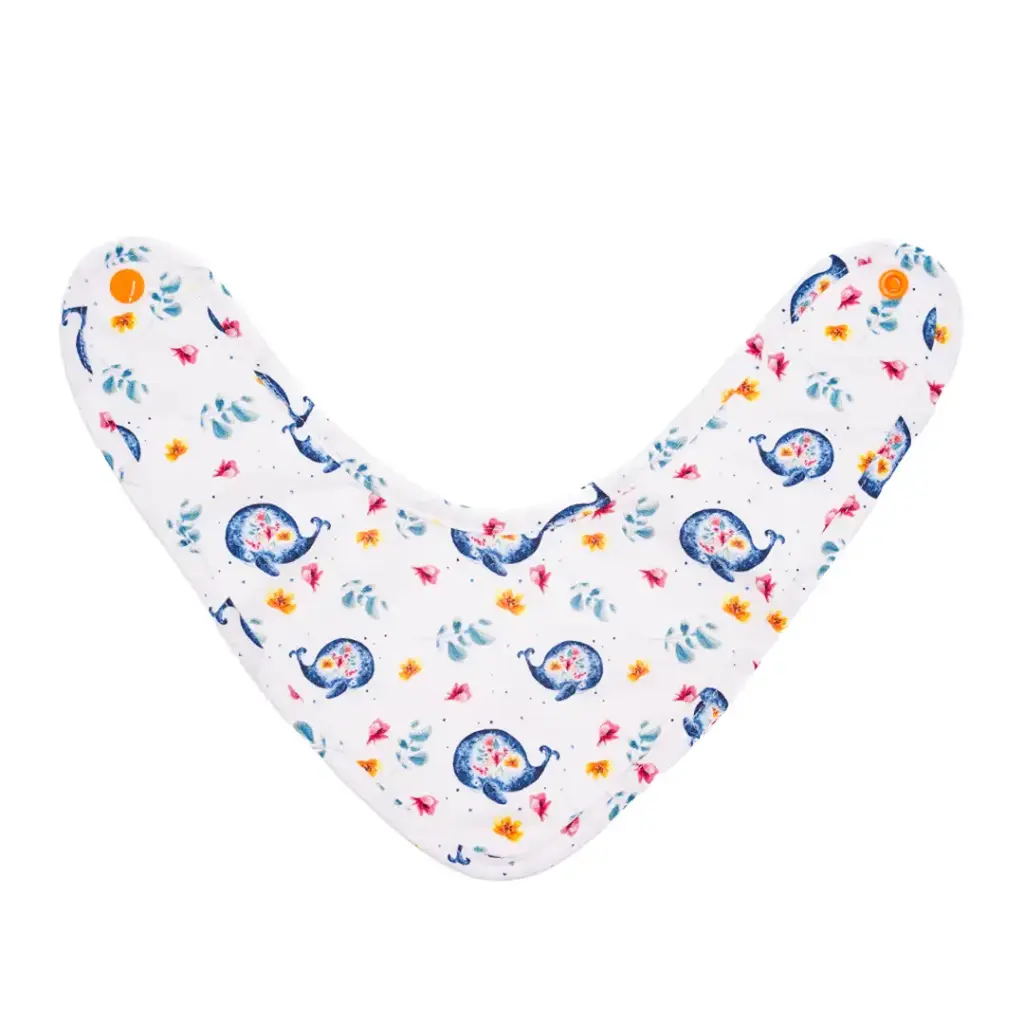 Bavoir-Bandana - La Baleine et les Fleurs
