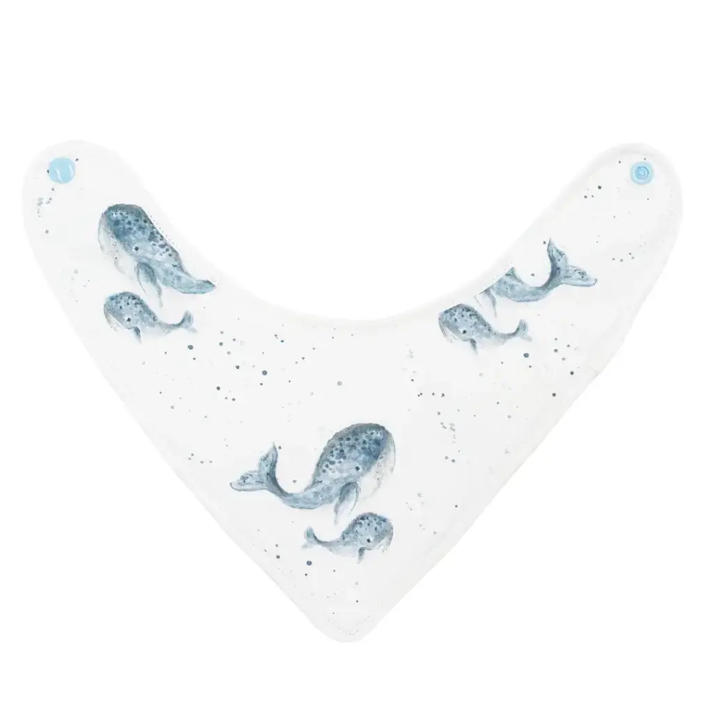 [5088] Bavoir-Bandana - Les Baleines Bleues