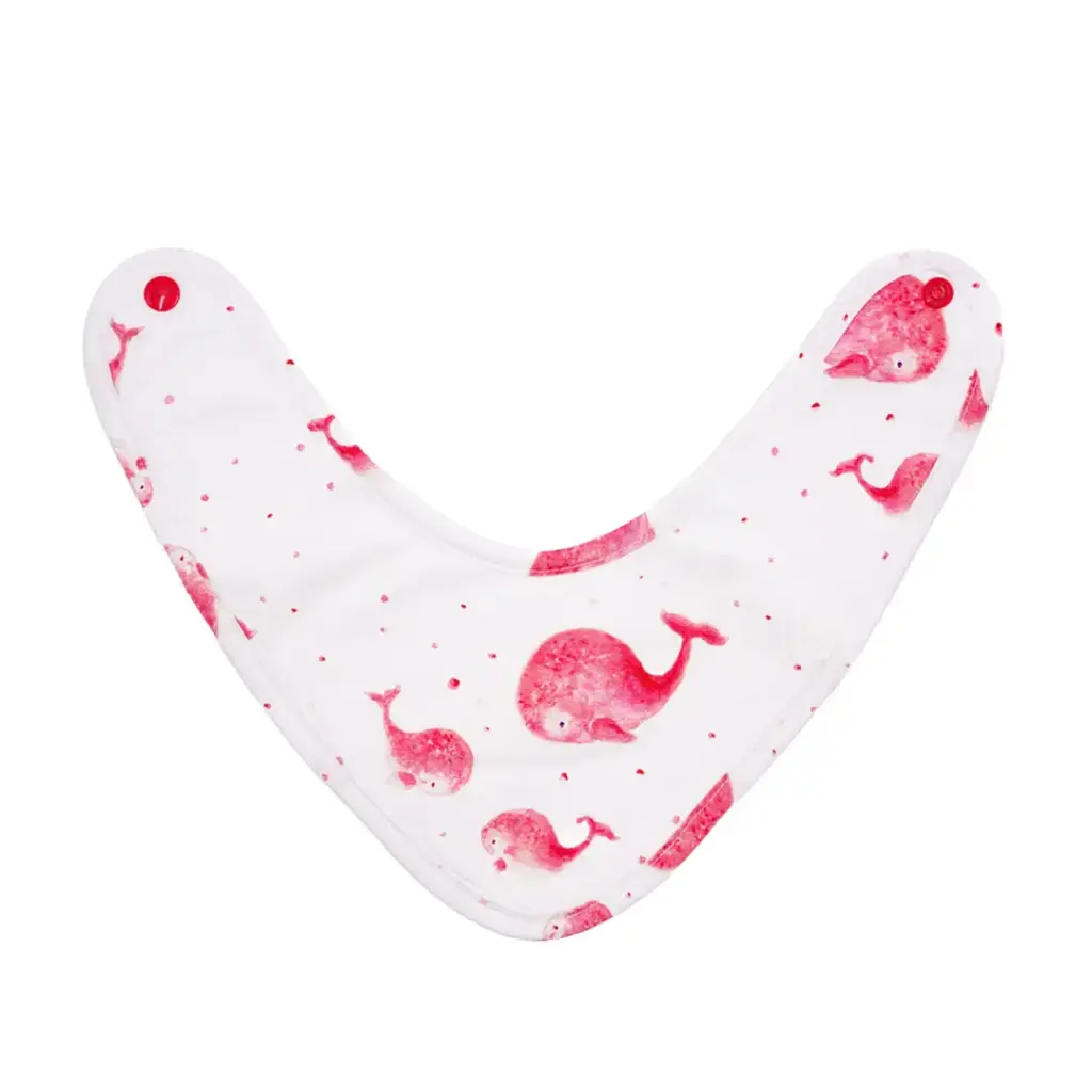 Bavoir-Bandana - Les Baleines Roses