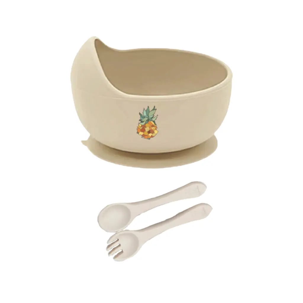 [6474] Bol et Couverts Silicone L'Ananas Victoria