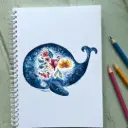 Carnet de Notes - La Baleine et les Fleurs