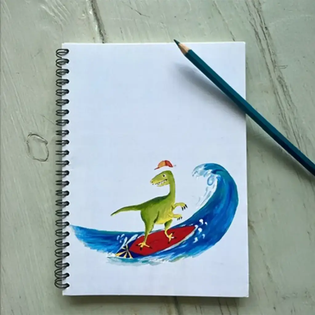 Carnet de Notes Dino Surfing