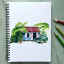 Carnet de Notes La Case Créole Toit Rouge