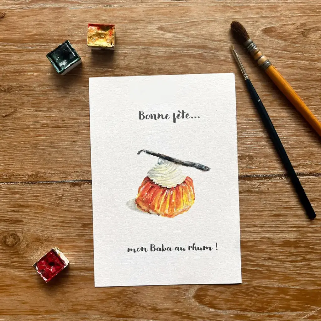 Carte Postale - Baba Au Rhum Fête Des Papas
