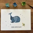 Carte Postale Anniversaire - Baleine et Tortue