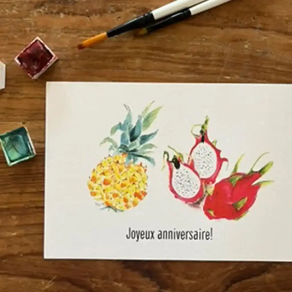 Carte Postale Anniversaire - Le Pitaya et L'Ananas