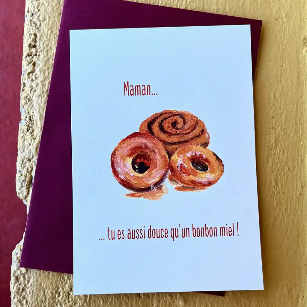 Carte Postale Bonbon Miel Fête Des Mamans