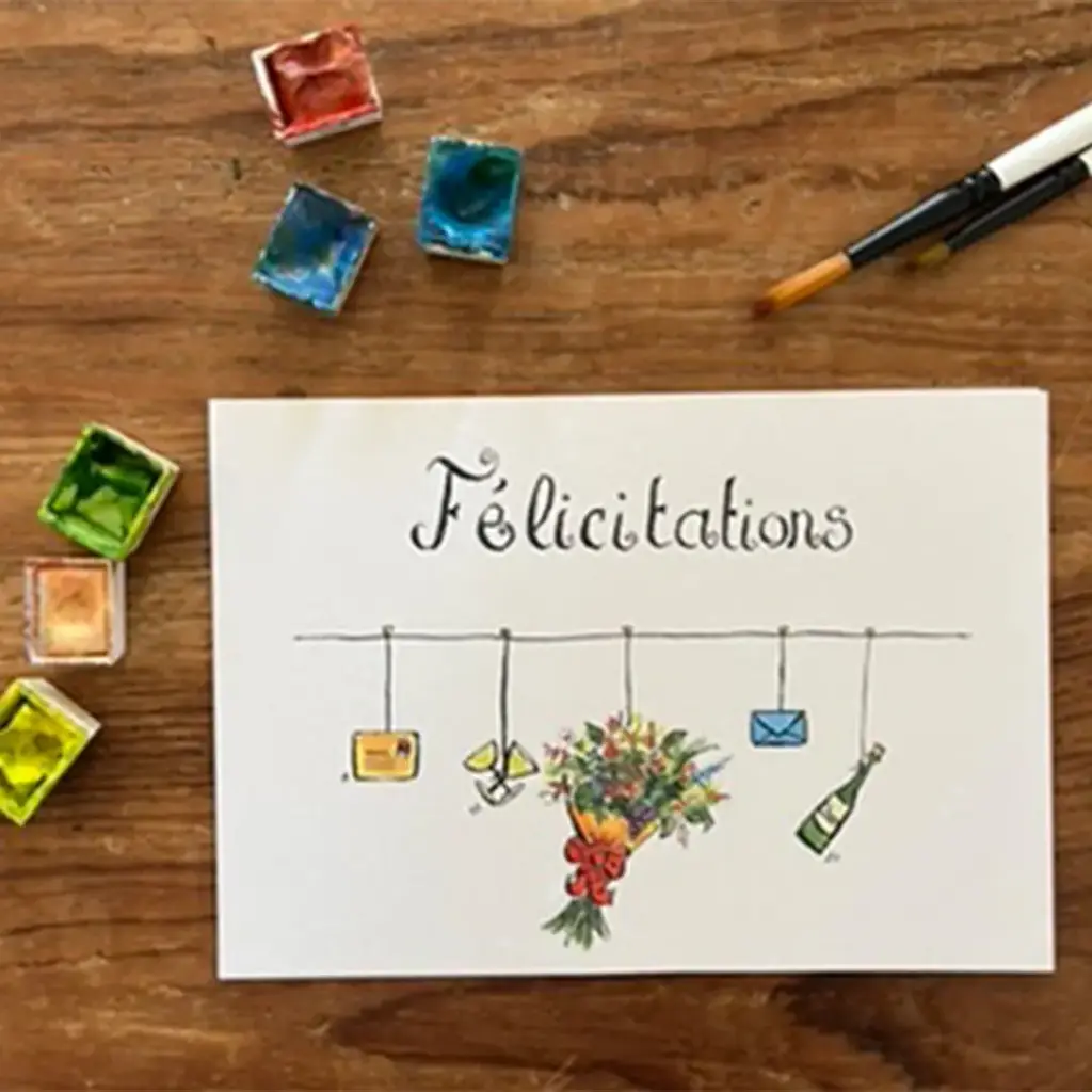 Carte Postale Felicitations Bouquet