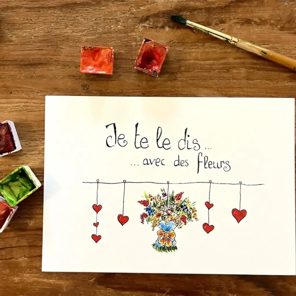 Carte Postale Je Te Le Dis Avec Des Fleurs