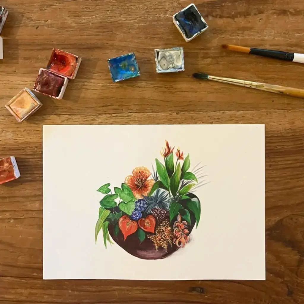 Carte Postale La Coupe de Fleurs