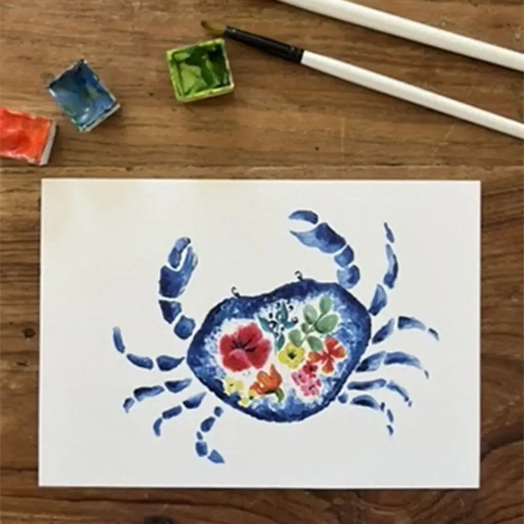 Carte Postale Le Crabe Fleurs