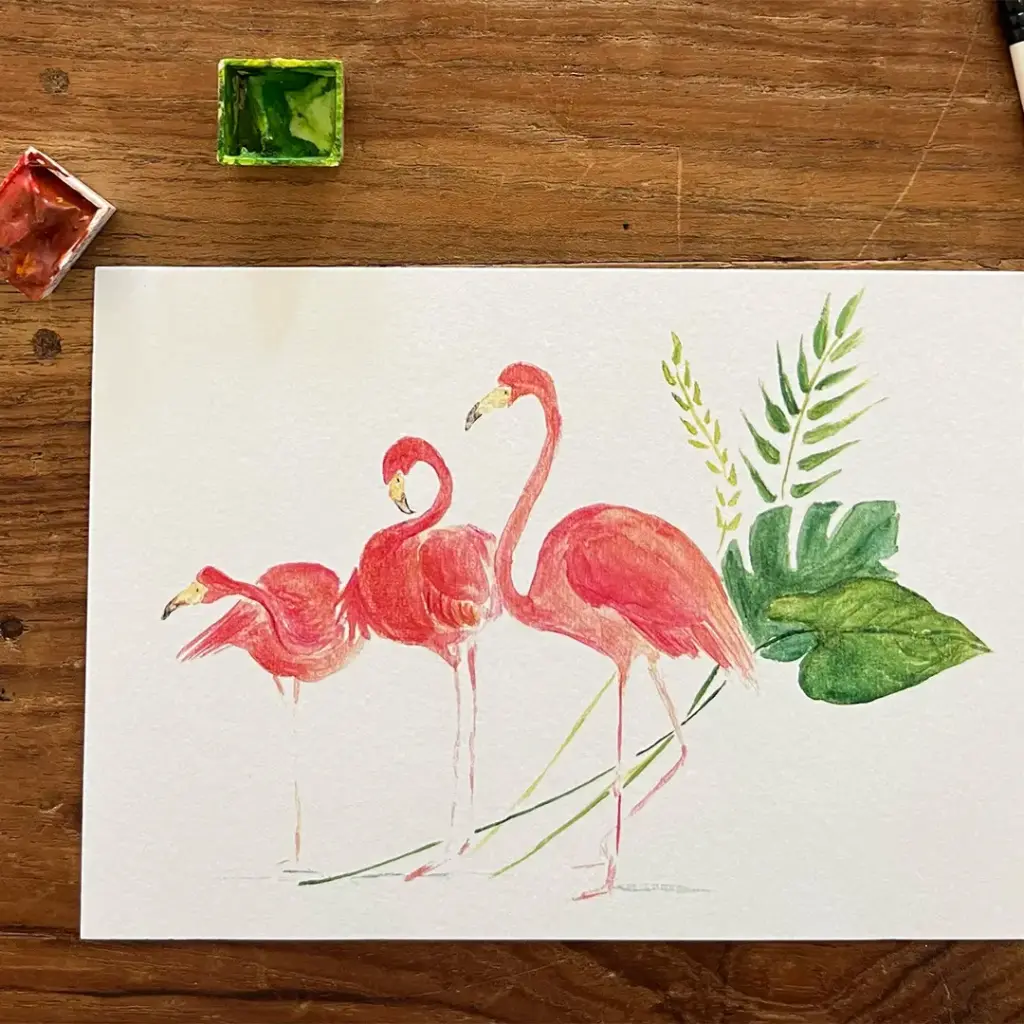 Carte Postale Les Flamants Roses
