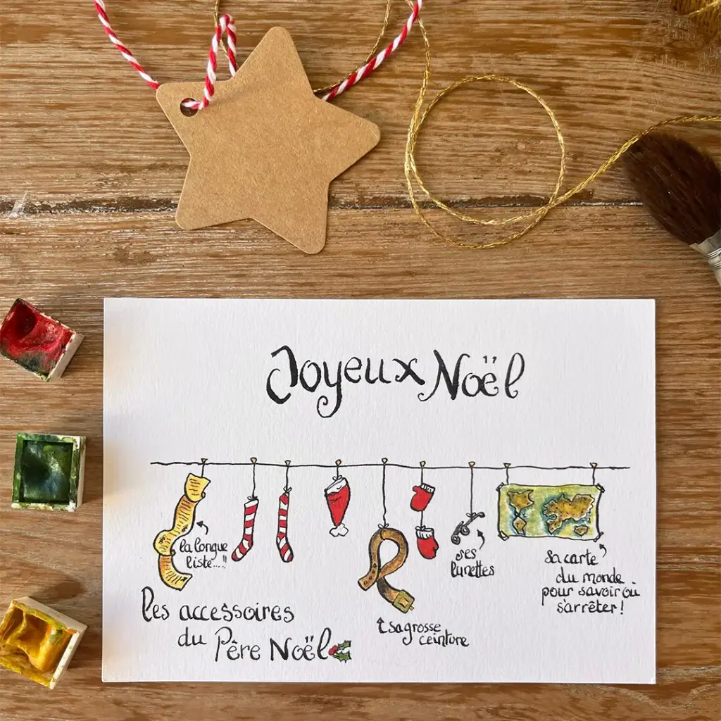 Carte Postale Noël - Les Habits Du Pere Noël