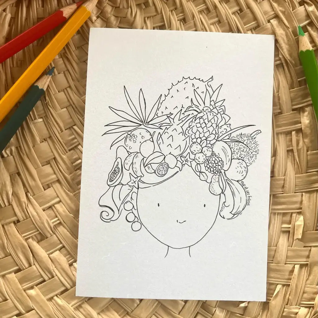 Carte Postale Réunion - Chevelure de Fruits