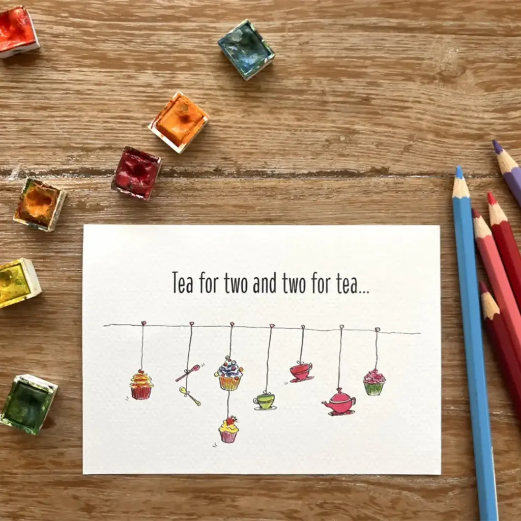 Carte Postale Tea For Two