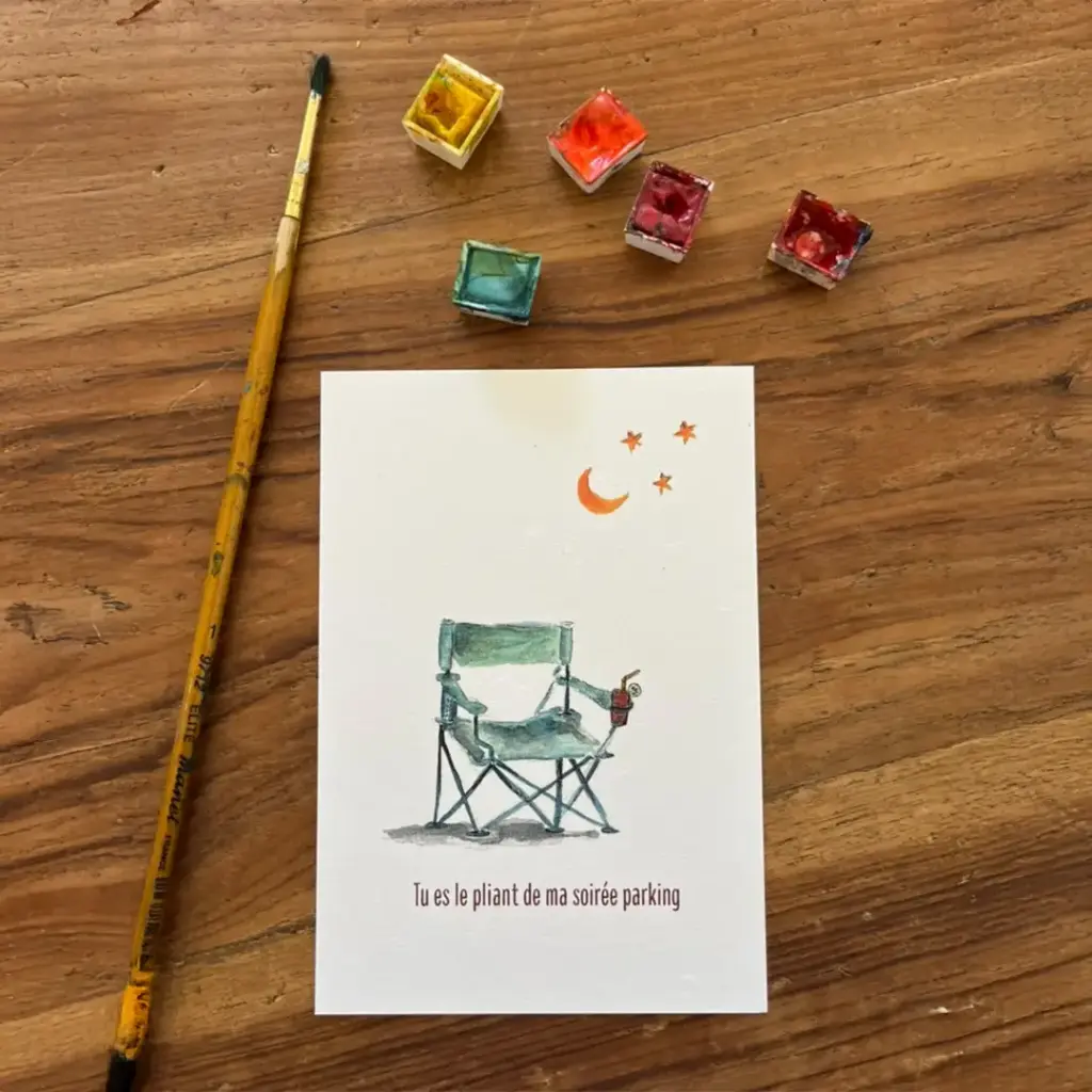 Carte Postale Toi Mon Amour - Le Pliant de La Soirée Parking