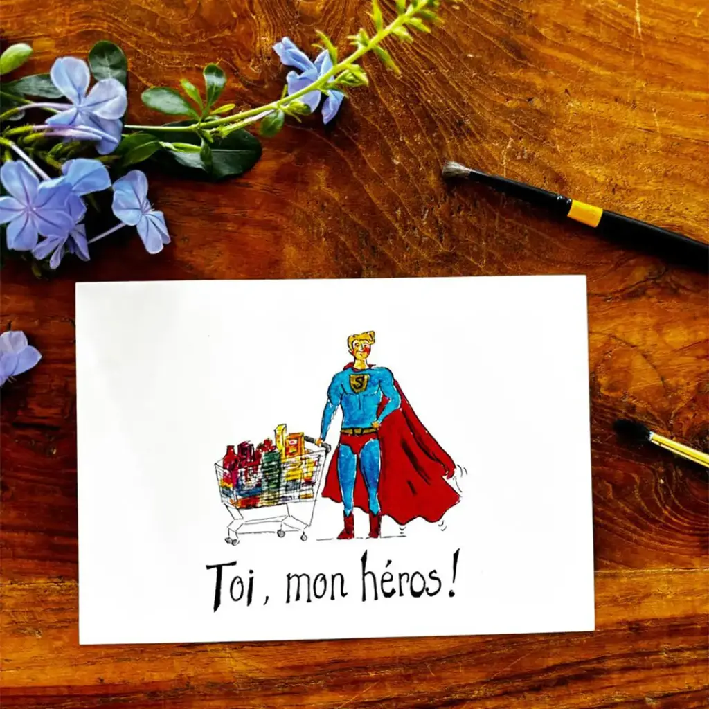 Carte Postale Toi Mon Amour - Toi Mon Heros