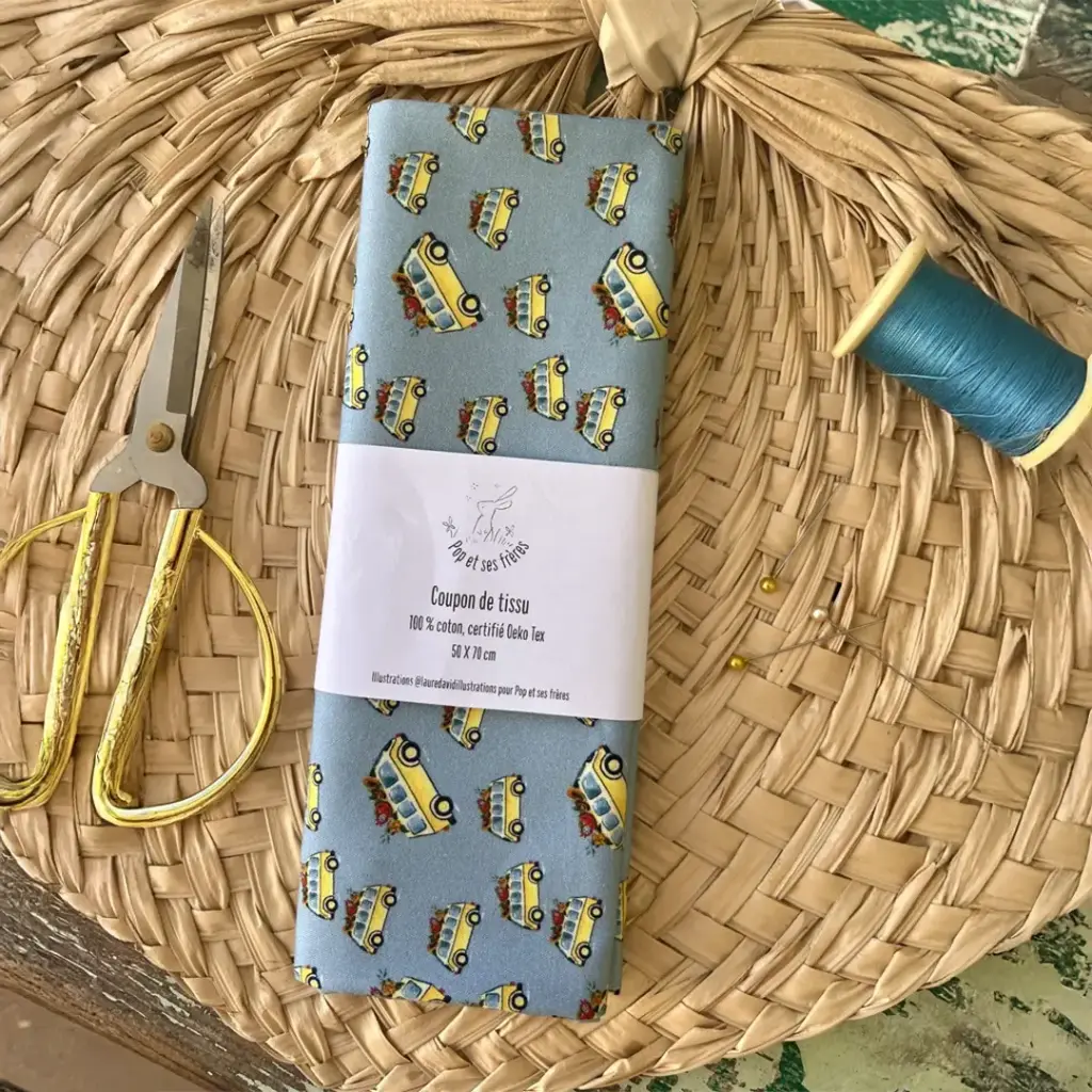 Coupon de Tissu Coton Oeko Tex - Le Van Jaune
