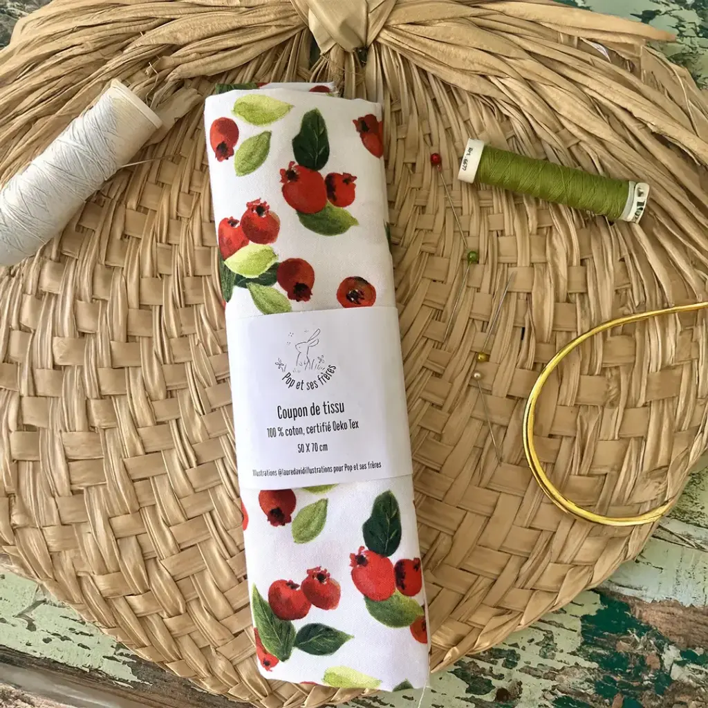 Coupon de Tissu Coton Oeko Tex - Les Goyaviers