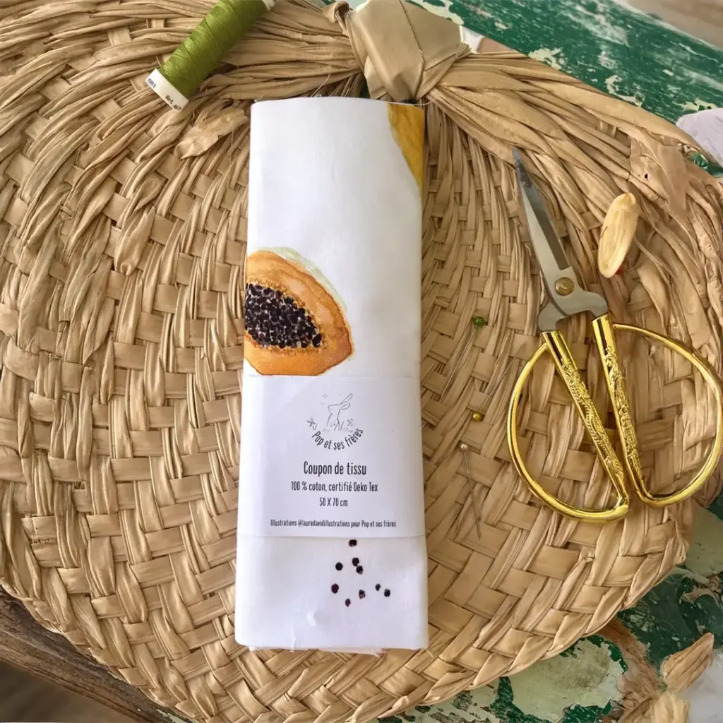 Coupon de Tissu Coton Oeko Tex - Les Grandes Papayes