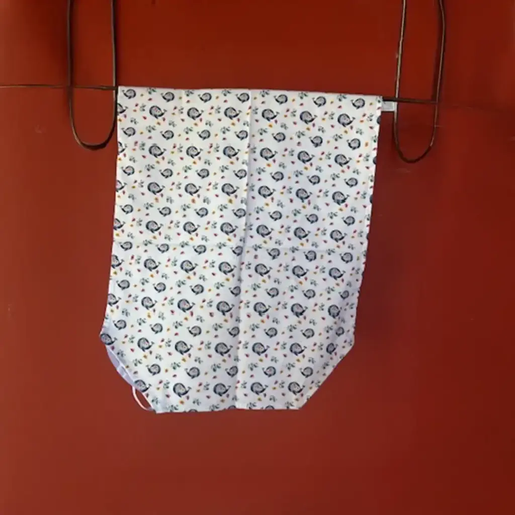 [6788] Drap École Maternelle - La Baleine et les Fleurs