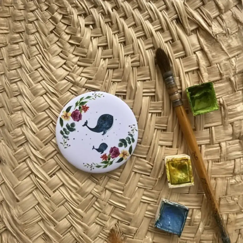 Magnet - La Baleine, Le Baleineau et les Fleurs