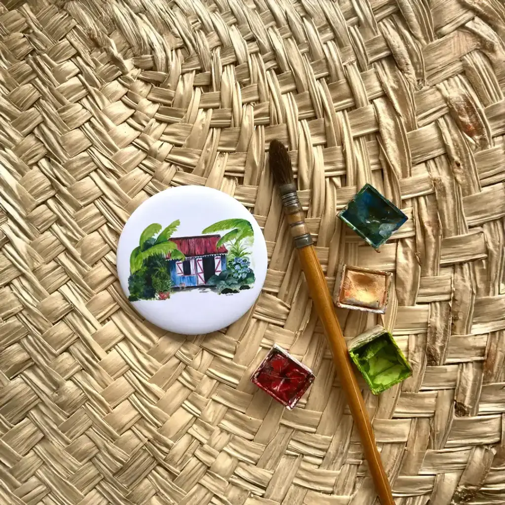 [2483] Magnet La Case Créole Toit Rouge