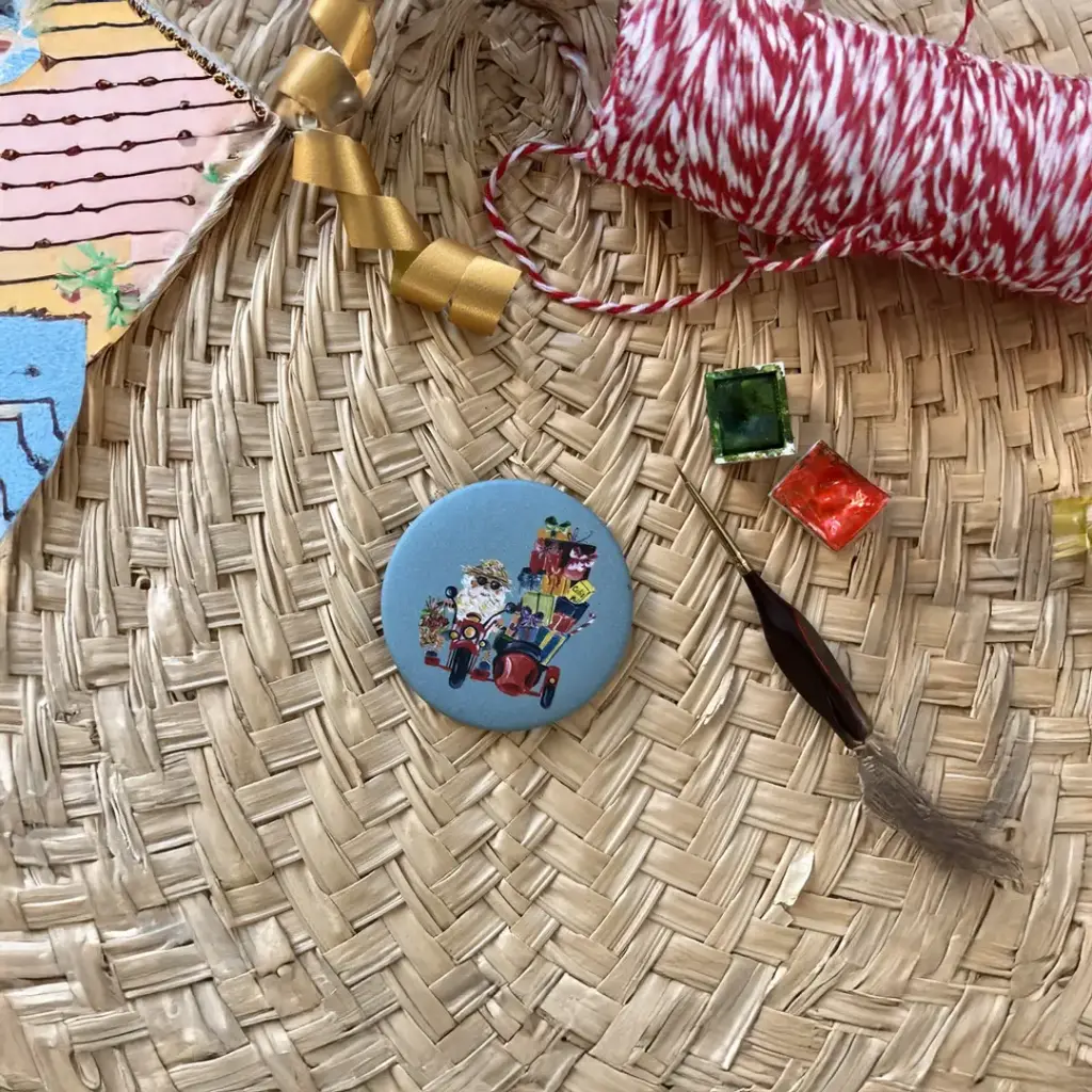 [2278] Magnet Le Père Noël en Side Car