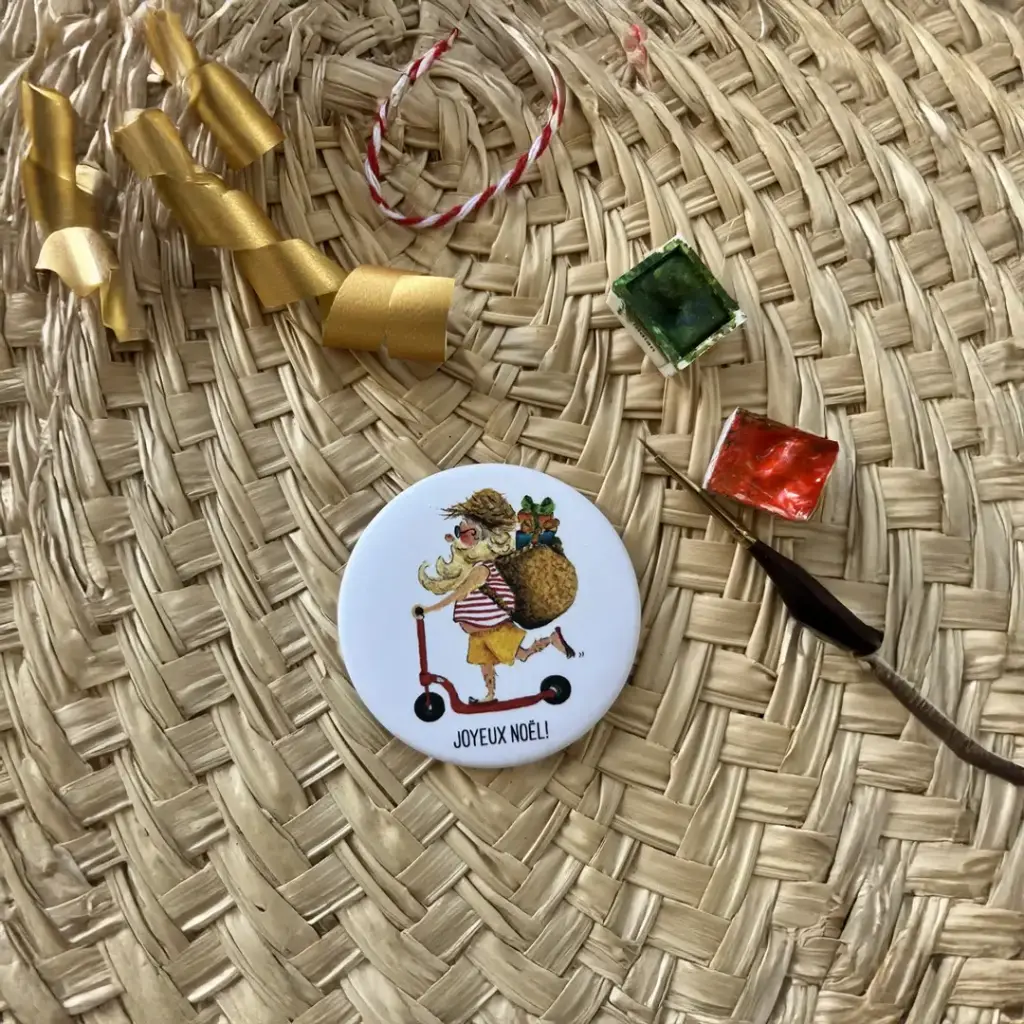 [2261] Magnet Le Père Noël À Trotinette