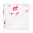Sortie de Bain Baleines Roses Coton