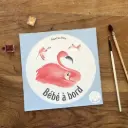 Sticker Bébé À Bord - Flamant Rose Français