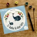 Sticker Bébé À Bord - La Baleine et Son Baleineau Fleurs Créole