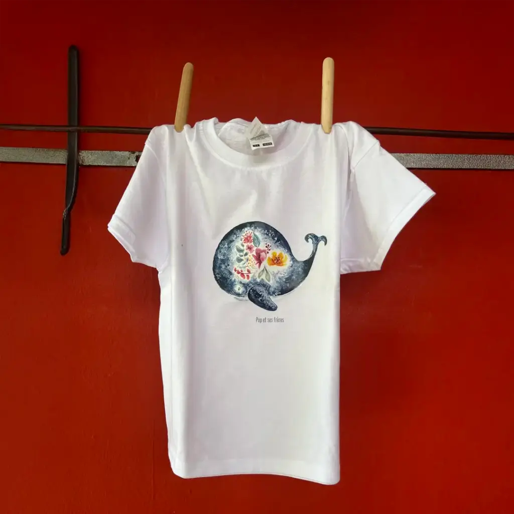 T-Shirt Enfant La Baleine et les Fleurs