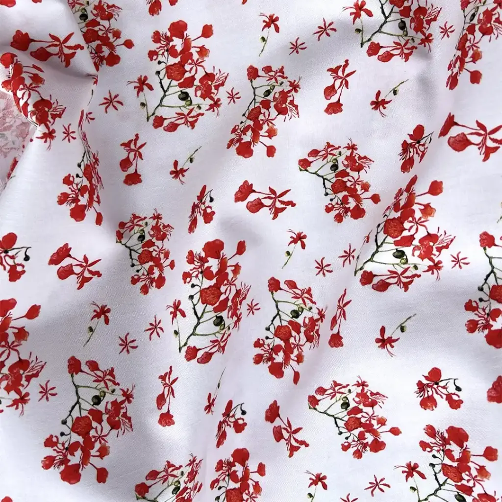 [0717] Tissu Coton Oeko Tex - Les Flamboyants
