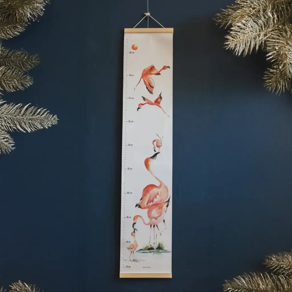 [0533] Toise Sur Toile - La Famille Flamants Roses