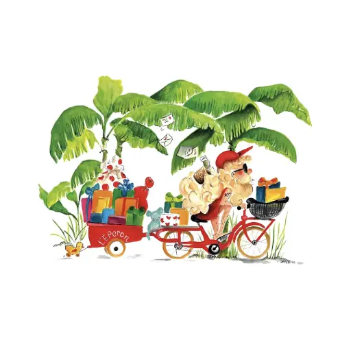 [5590] Affiche - Le Père Noël à Vélo