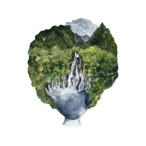 [5989] Affiche Cascade Grand Galet Apres Un Cyclone