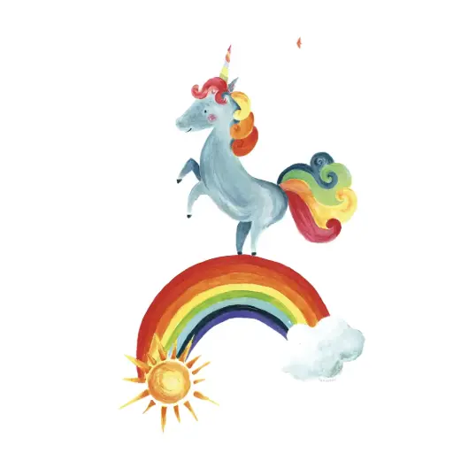 [5644] Affiche Licorne Arc en Ciel