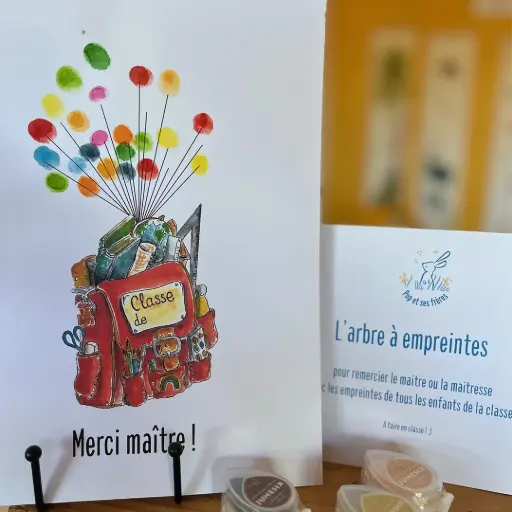 [5545] Affiche Merci Maître Arbre À Empreintes Sac À Dos