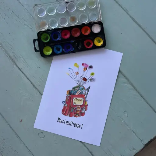 [5538] Affiche Merci Maîtresse Arbre À Empreintes Sac À Dos