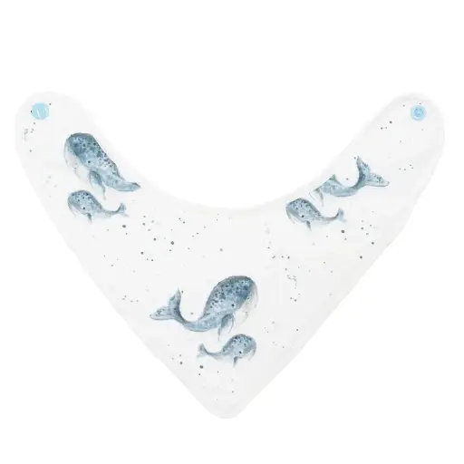 [5088] Bavoir-Bandana - Les Baleines Bleues