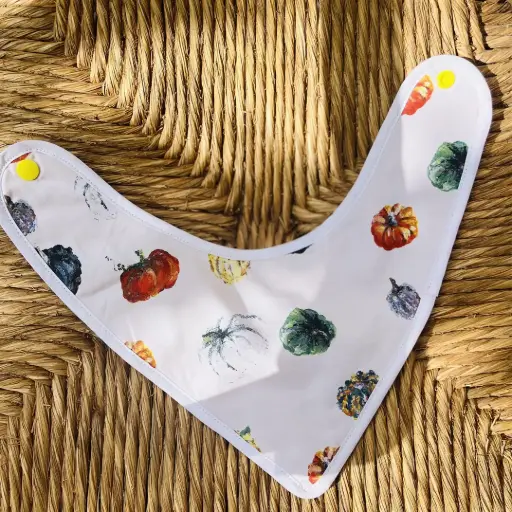 [4999] Bavoir-Bandana - Les Potirons Rouille